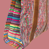 Handwoven Vintage Huipil Leather Tote