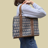 Handwoven Vintage Huipil Leather Tote