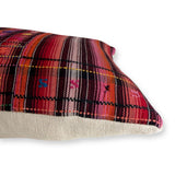 Embroidered Huipil & Handwoven Cotton Throw Pillow Cover
