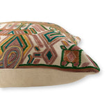 Embroidered Huipil & Handwoven Cotton Throw Pillow Cover