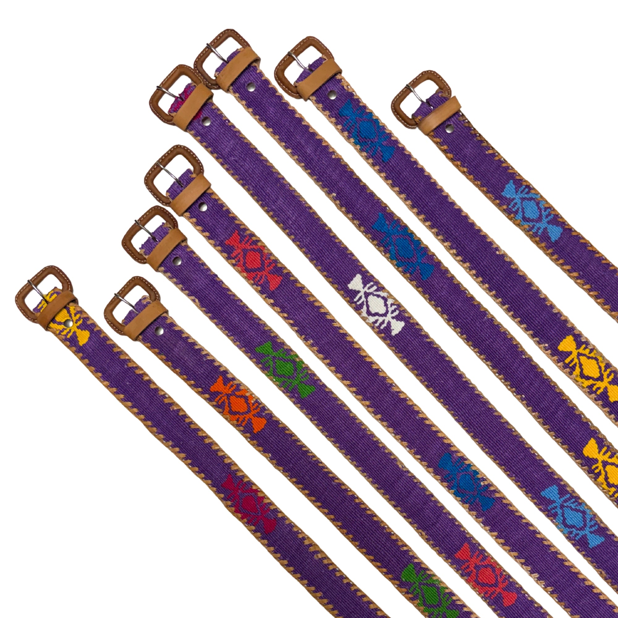 Purple Handwoven Guatemalan Whip-Stitched Belt
