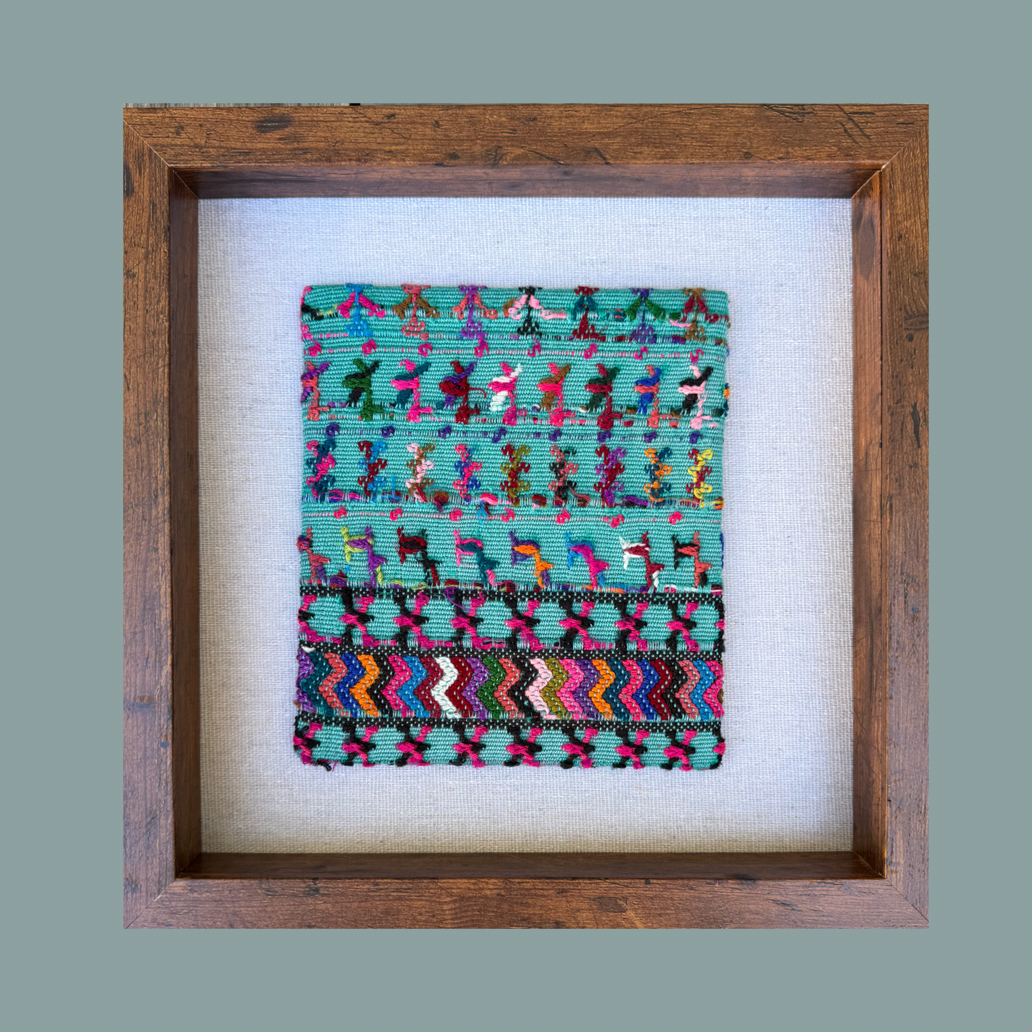 Framed Handwoven Textile (Walnut Frame)