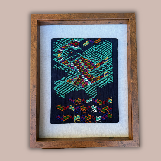 Framed Handwoven Textile (Walnut Frame)