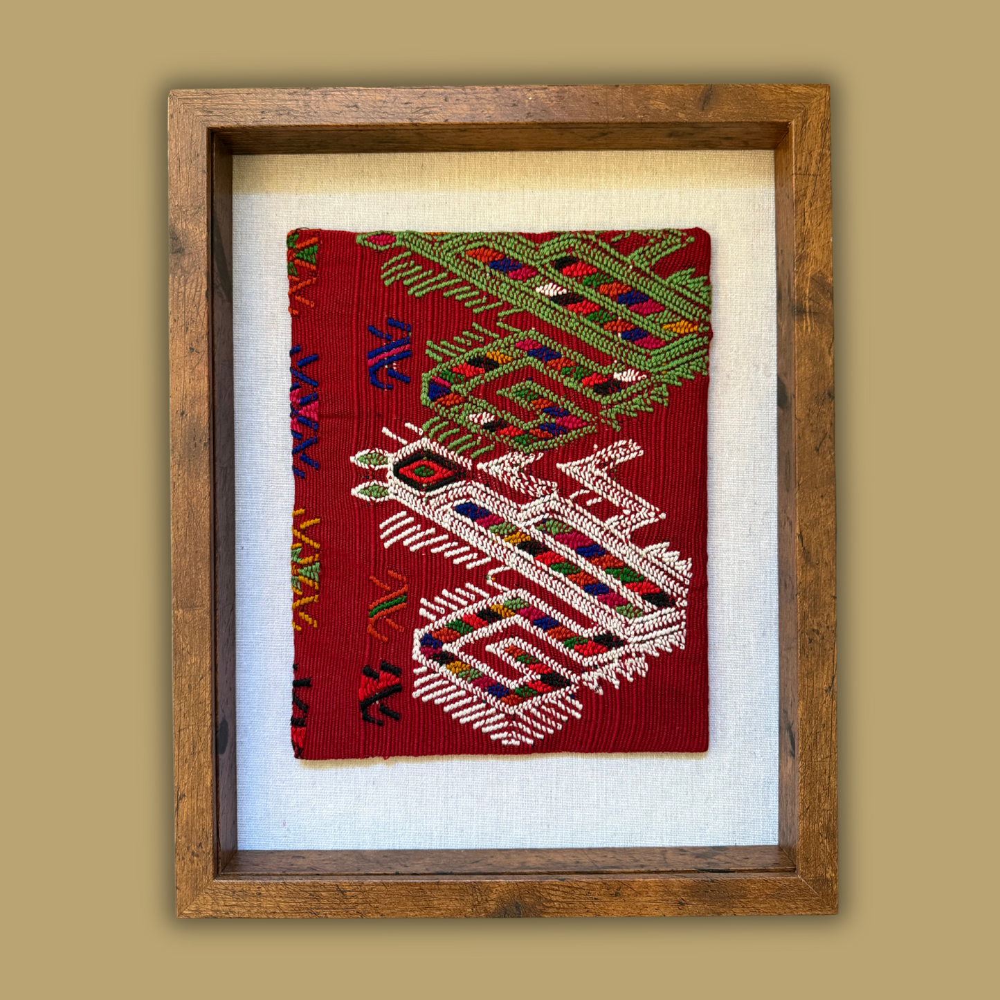 Framed Handwoven Textile (Walnut Frame)