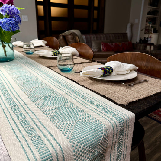 Handwoven Cotton Table Runner - Made in Oaxaca, Mexico