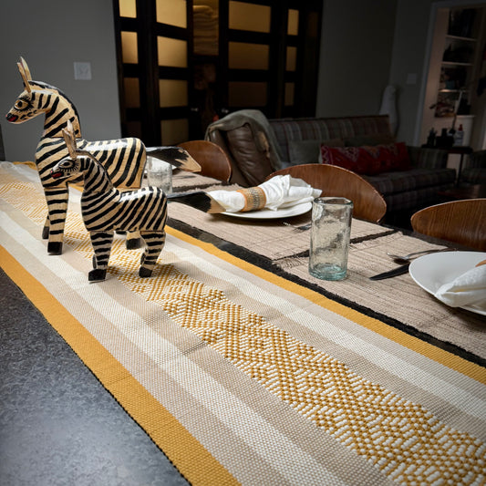 Handwoven Cotton Table Runner - Made in Oaxaca, Mexico