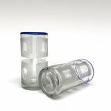 Handblown Etched Juice Glass, Set of 2