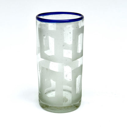 Handblown Etched Juice Glass, Set of 2