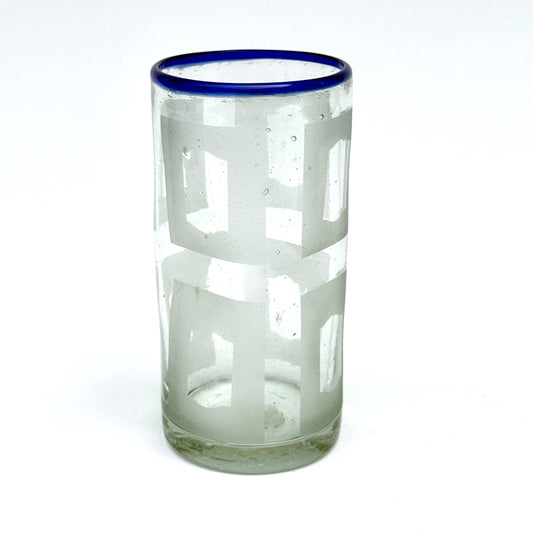 Handblown Etched Juice Glass, Set of 2