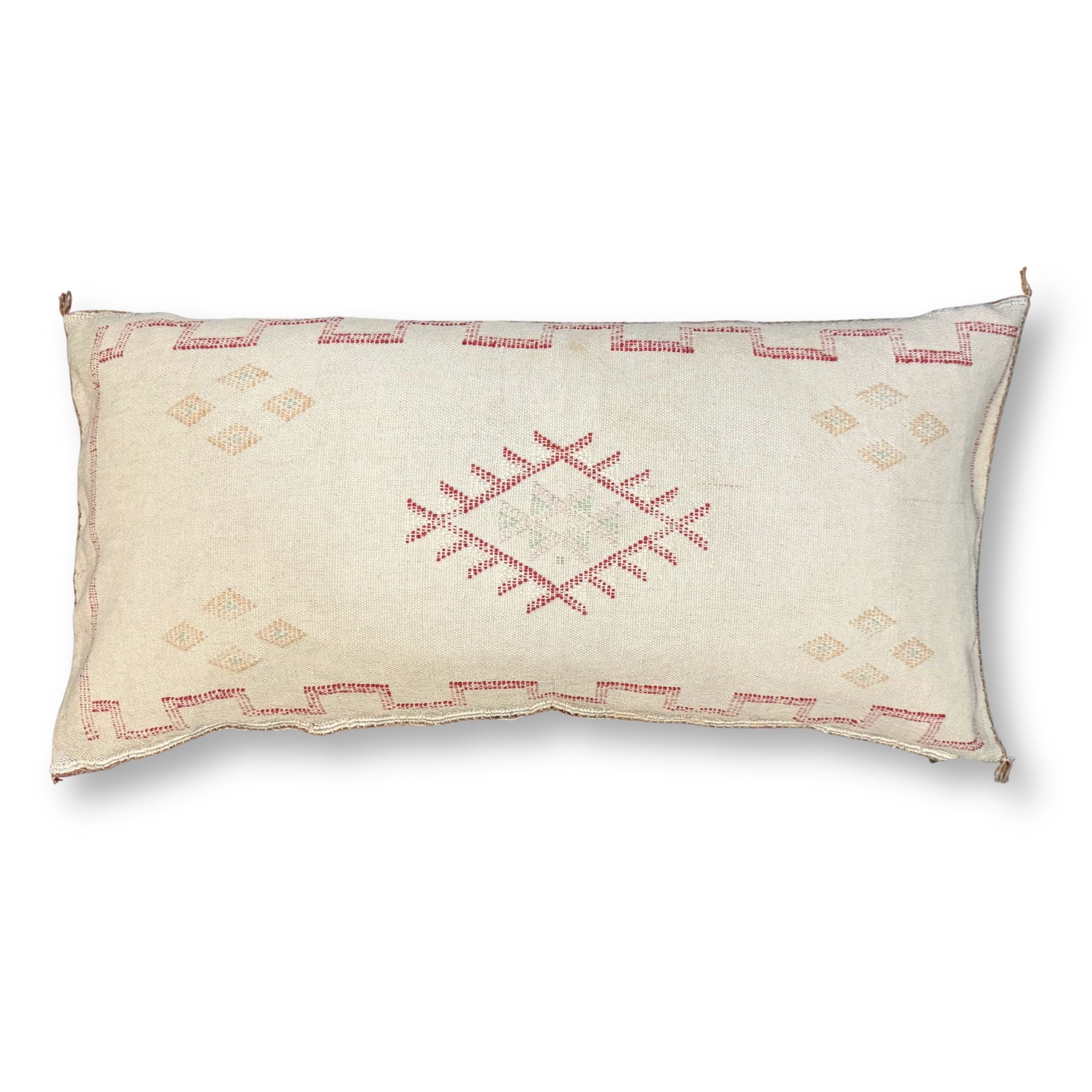 Ivory Cactus Silk lumbar pillow cover
