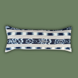 Jaspe Lumbar Throw Pillow Cover(Cream-Blue)