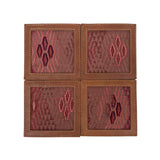 Huipil & Leather Coasters - Rose Diamond