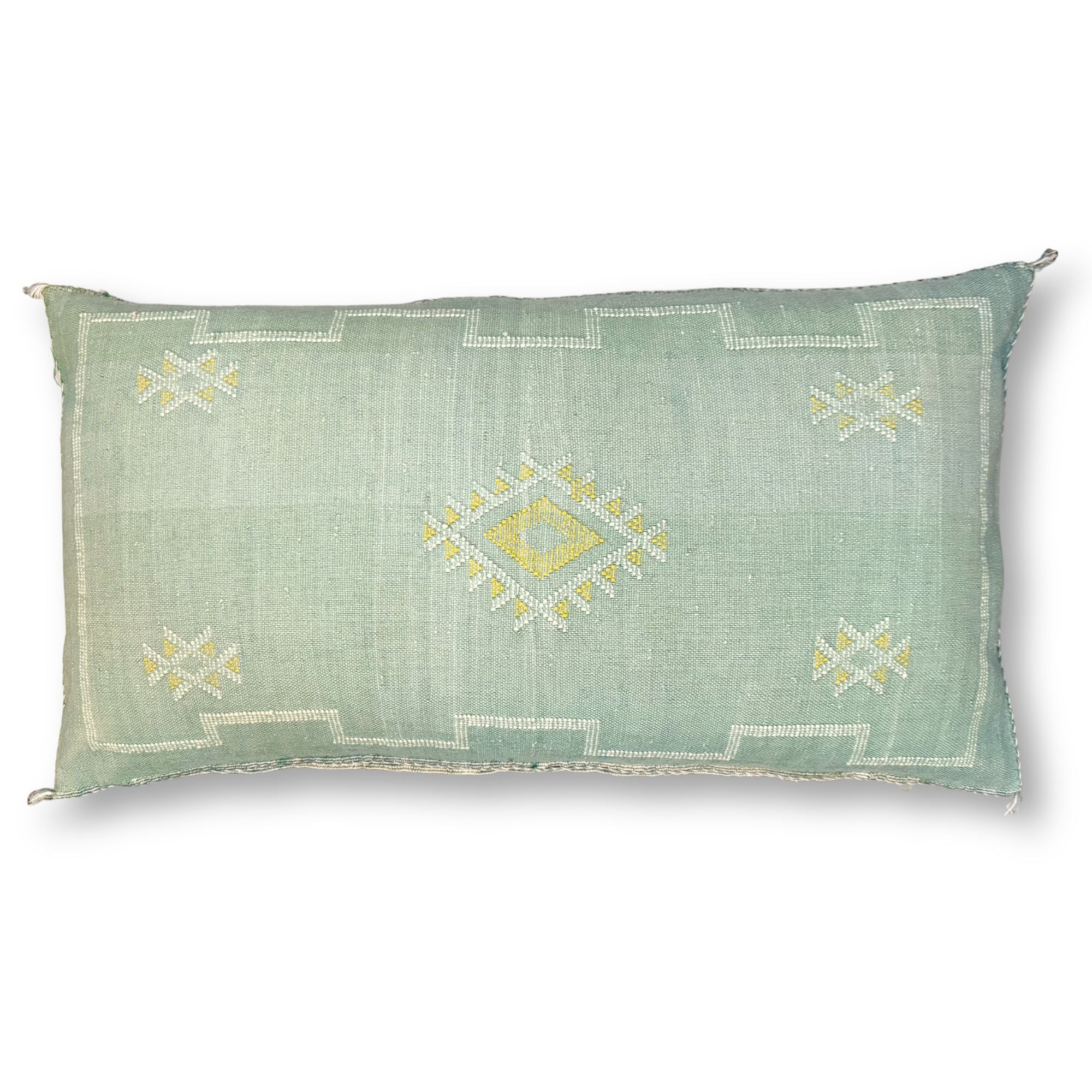 Light Green large lumbar Cactus silk pillow cover