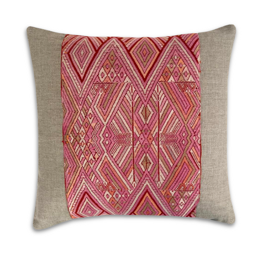 Huipil & Hemp Throw Pillow Cover