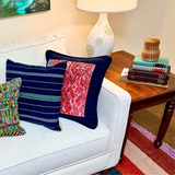 Embroidered Huipil & Handwoven Corte Throw Pillow Cover