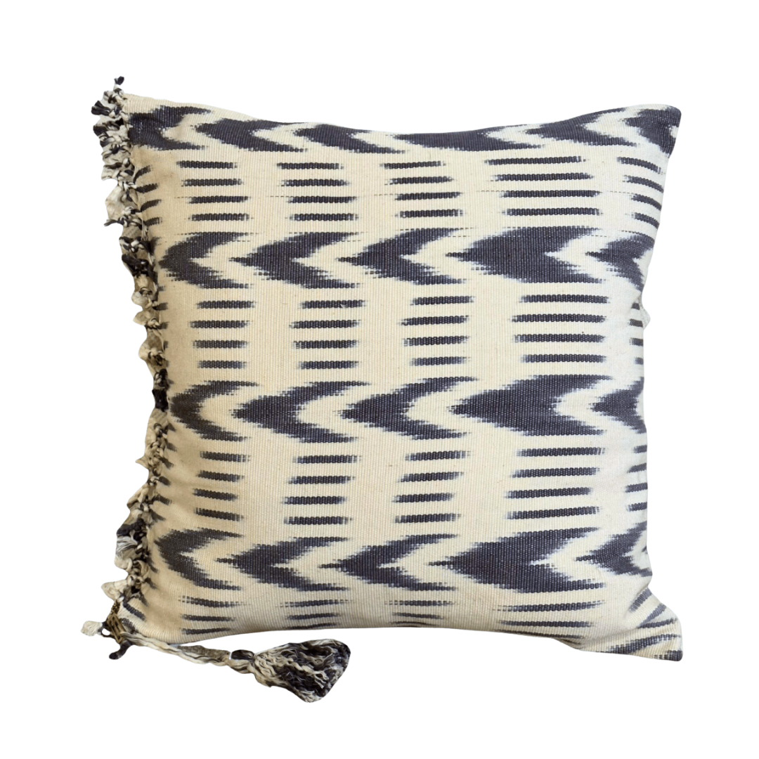 Jaspe Pillow with Fringe - Intertwined: Handmade for Good