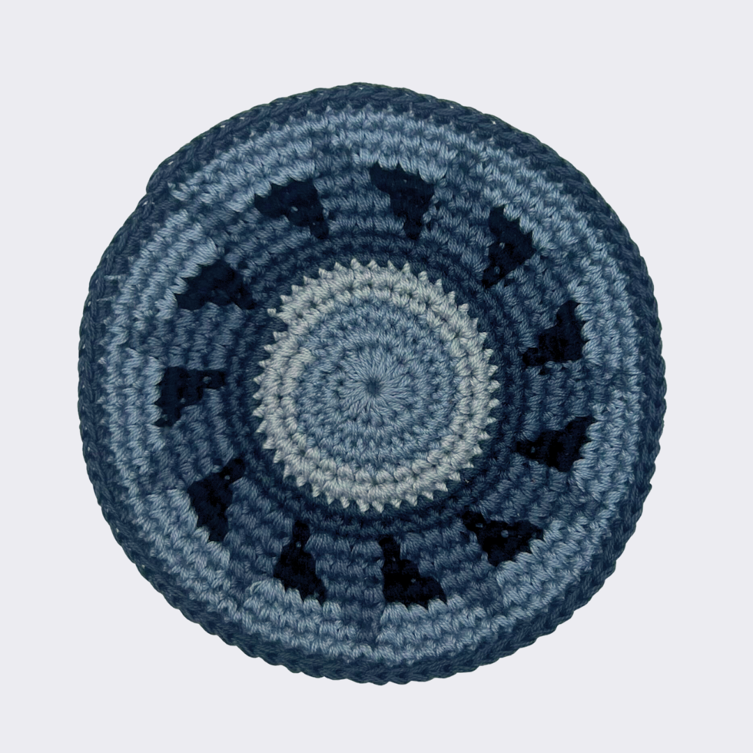 Olive & Blue Crocheted Coasters, Set of 4