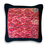 Embroidered Huipil & Handwoven Corte Throw Pillow Cover