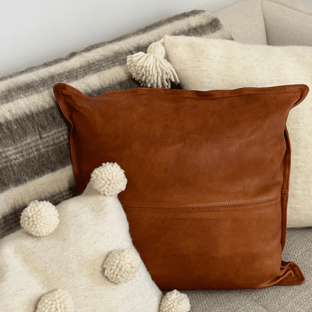 Wool Pom Pom Square Pillow