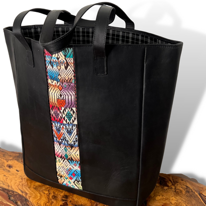 Large Tote with Huipil Accent
