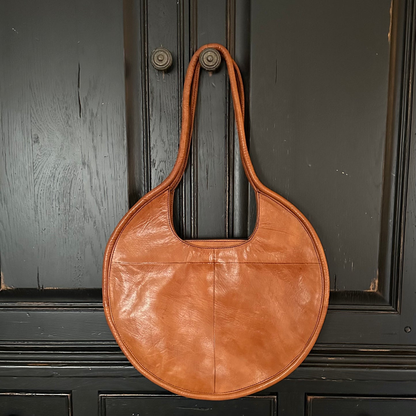 Leather Circle Purse (Natural)
