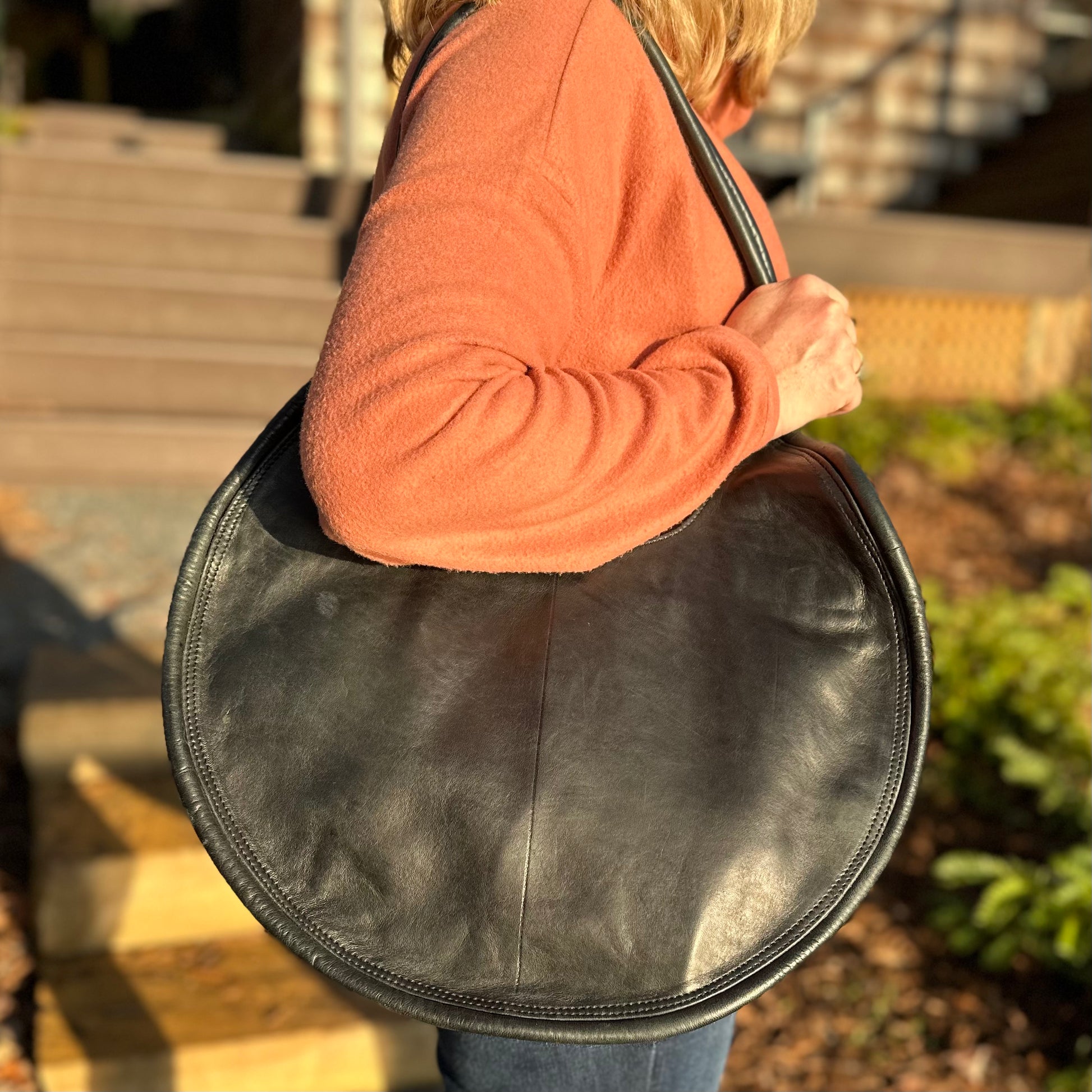 Big leather best sale bag