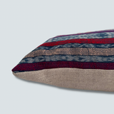 Long multicolor striped pillow, with accent stripe - Intertwined