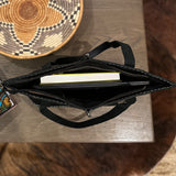 Seamed Leather Tote (Black)