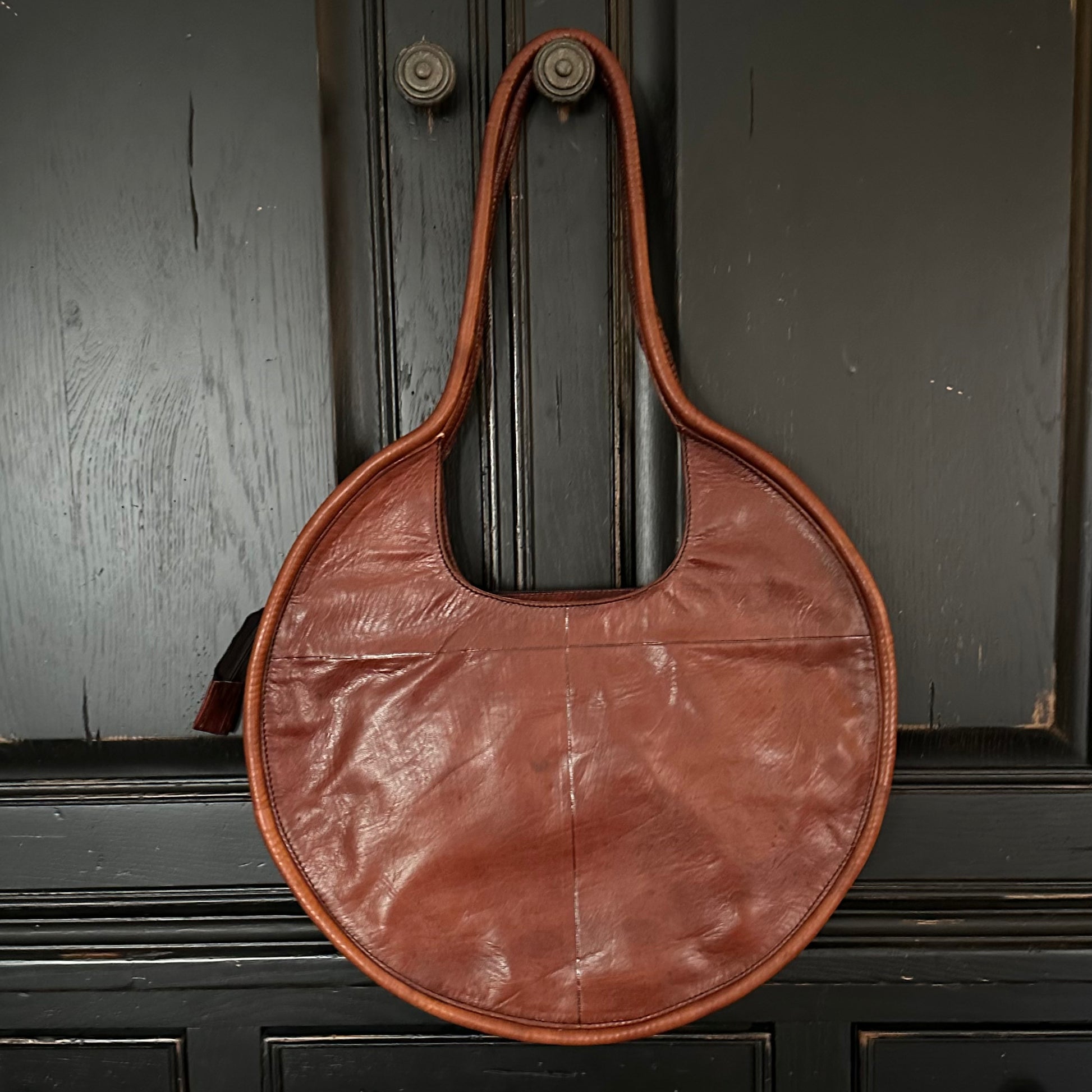 Cognac color leather sales purse