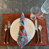 Single Leather Seamed Placemat (Cognac)
