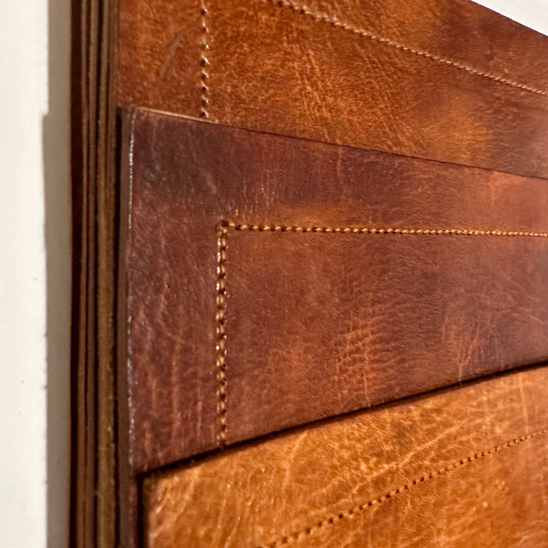 Single Leather Seamed Placemat (Cognac)